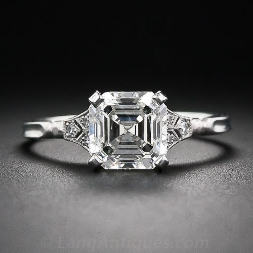 Asscher cut diamond engagement rings